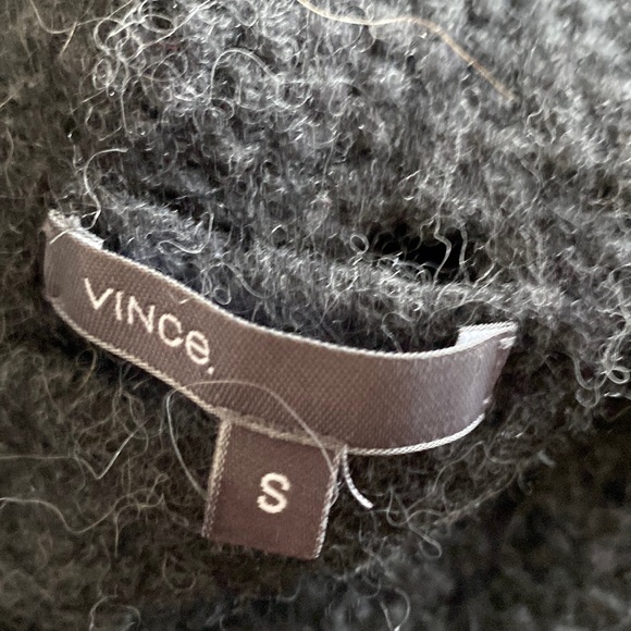 VINCE wool blend turtle neck sweater S pinch dolman sleeve cable accent - Picture 2 of 5